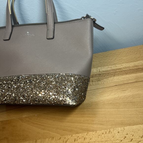 Kate Spade NY Penny Greta Court Tote Purse Glitter Sparkle Bag Cityscape Gray - Picture 5 of 16